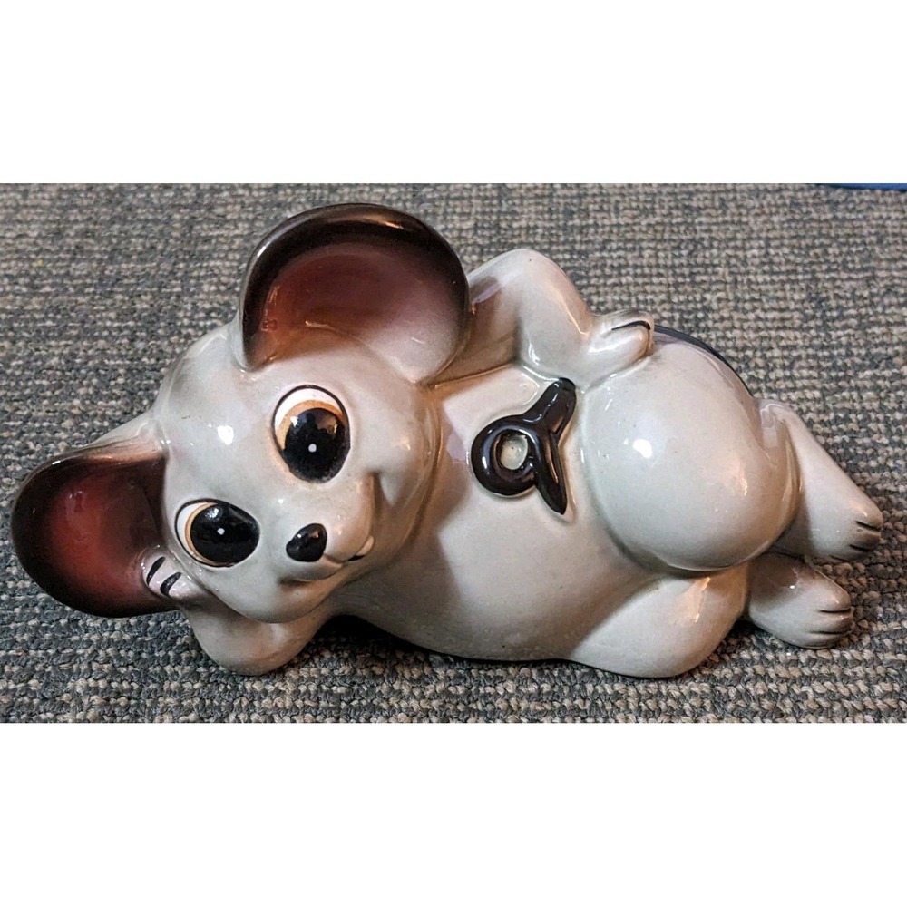 Vtg Norcrest Anthropomorphic Mouse Coin Bank Kitsch Lounging Chill BK725